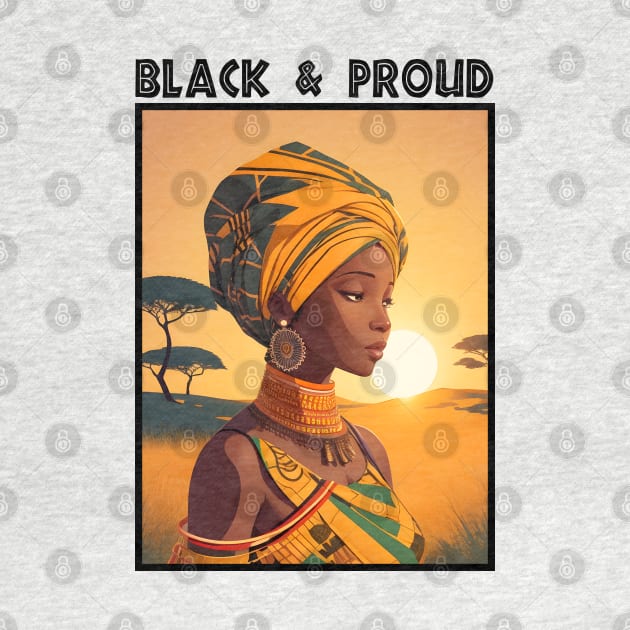 Black And Proud Melanin Afrocentric Art by Merchweaver